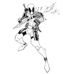 着色页: 死侍 (超级英雄和超级恶棍) #82861 - 免费可打印着色页