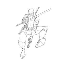 着色页: 死侍 (超级英雄和超级恶棍) #82883 - 免费可打印着色页