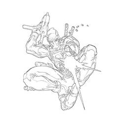 着色页: 死侍 (超级英雄和超级恶棍) #82895 - 免费可打印着色页