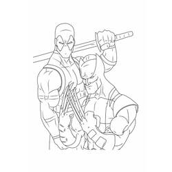 着色页: Deadpool和Wolverine (超级英雄和超级恶棍) #219329 - 免费可打印着色页
