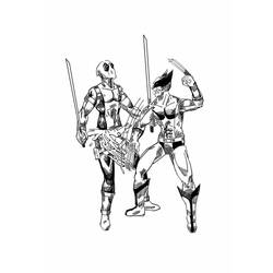 着色页: Deadpool和Wolverine - 免费可打印着色页