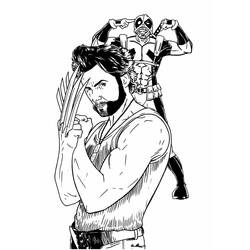 着色页: Deadpool和Wolverine (超级英雄和超级恶棍) #219342 - 免费可打印着色页