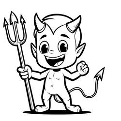 着色页: Devil (超级英雄和超级恶棍) #204153 - 免费可打印着色页