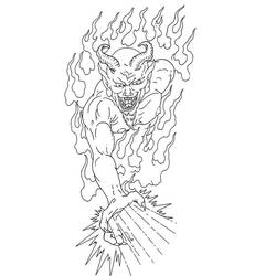 着色页: Devil (超级英雄和超级恶棍) #204156 - 免费可打印着色页