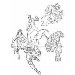 着色页: 神奇四侠 (超级英雄和超级恶棍) #76358 - 免费可打印着色页