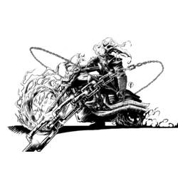 着色页: Ghost Rider - 免费可打印着色页