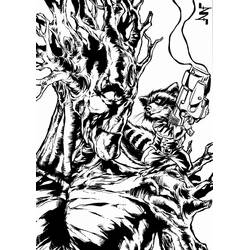 着色页: 银河护卫队 (超级英雄和超级恶棍) #82556 - 免费可打印着色页