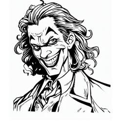 着色页: Joker (超级英雄和超级恶棍) #202135 - 免费可打印着色页