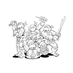 着色页: Ninja Turtles (超级英雄和超级恶棍) #75491 - 免费可打印着色页
