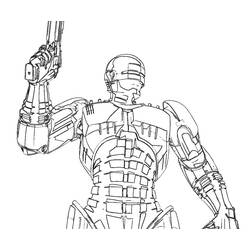 着色页: RoboCop - 免费可打印着色页