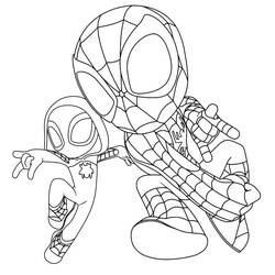 着色页: Spidey和His Amazing Friends (超级英雄和超级恶棍) #211259 - 免费可打印着色页