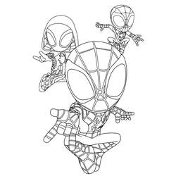着色页: Spidey和His Amazing Friends (超级英雄和超级恶棍) #211263 - 免费可打印着色页