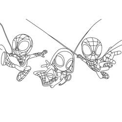着色页: Spidey和His Amazing Friends (超级英雄和超级恶棍) #211264 - 免费可打印着色页