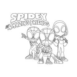 着色页: Spidey和His Amazing Friends (超级英雄和超级恶棍) #211270 - 免费可打印着色页