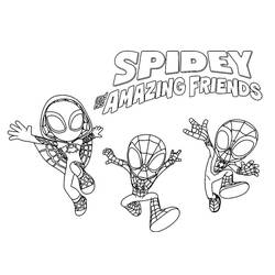 着色页: Spidey和His Amazing Friends (超级英雄和超级恶棍) #211275 - 免费可打印着色页