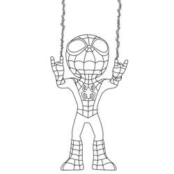 着色页: Spidey和His Amazing Friends (超级英雄和超级恶棍) #211279 - 免费可打印着色页