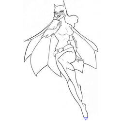 着色页: 蝙蝠女 (超级英雄) #77734 - 免费可打印着色页