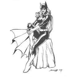 着色页: 蝙蝠女 (超级英雄) #77735 - 免费可打印着色页