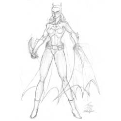 着色页: 蝙蝠女 (超级英雄) #77745 - 免费可打印着色页