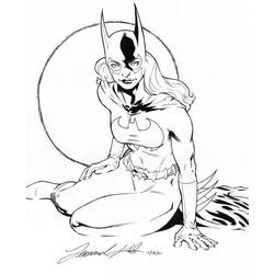 着色页: 蝙蝠女 (超级英雄) #77749 - 免费可打印着色页