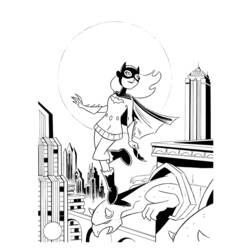着色页: 蝙蝠女 (超级英雄) #77801 - 免费可打印着色页
