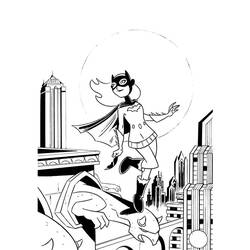着色页: 蝙蝠女 (超级英雄) #77971 - 免费可打印着色页