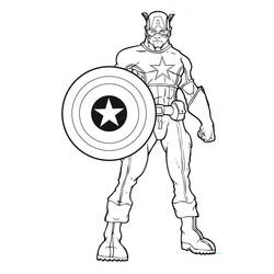 着色页: 美国队长 (超级英雄) #76567 - 免费可打印着色页