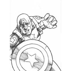 着色页: 美国队长 (超级英雄) #76579 - 免费可打印着色页