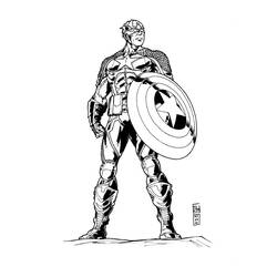 着色页: 美国队长 (超级英雄) #76608 - 免费可打印着色页