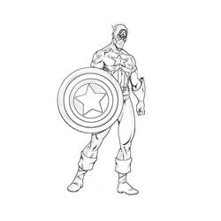 着色页: 美国队长 (超级英雄) #76612 - 免费可打印着色页
