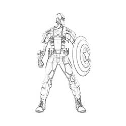 着色页: 美国队长 (超级英雄) #76636 - 免费可打印着色页