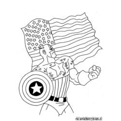 着色页: 美国队长 (超级英雄) #76660 - 免费可打印着色页
