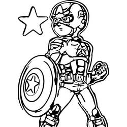 着色页: 美国队长 (超级英雄) #76690 - 免费可打印着色页
