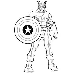 着色页: 美国队长 (超级英雄) #76769 - 免费可打印着色页