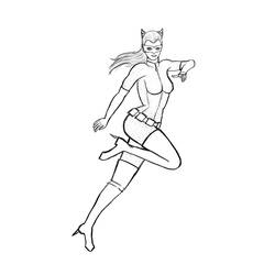 着色页: 猫女 (超级英雄) #78090 - 免费可打印着色页