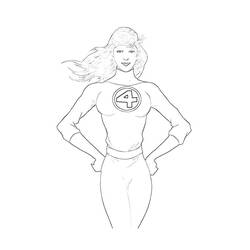 着色页: 隐形的女人 (超级英雄) #83219 - 免费可打印着色页