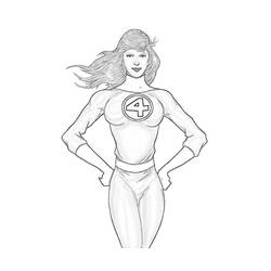 着色页: 隐形的女人 (超级英雄) #83221 - 免费可打印着色页
