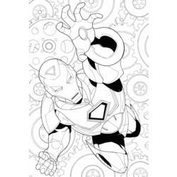 着色页: 钢铁侠 (超级英雄) #80662 - 免费可打印着色页