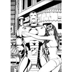 着色页: 钢铁侠 (超级英雄) #80676 - 免费可打印着色页
