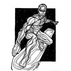 着色页: 银色冲浪者 (超级英雄) #81179 - 免费可打印着色页
