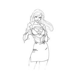 着色页: 超女 (超级英雄) #83954 - 免费可打印着色页