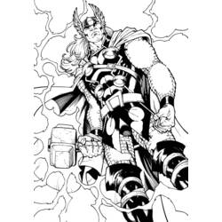 着色页: 雷神 (超级英雄) #75807 - 免费可打印着色页