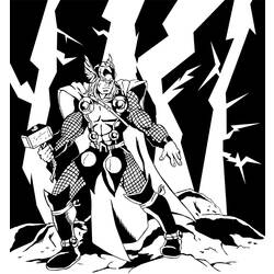 着色页: 雷神 (超级英雄) #75848 - 免费可打印着色页