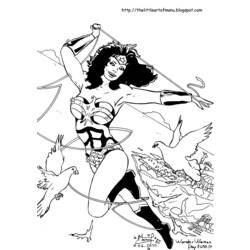 着色页: 神奇女侠 (超级英雄) #74719 - 免费可打印着色页
