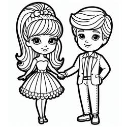 着色页: Barbie和Ken (玩具和游戏) #219775 - 免费可打印着色页