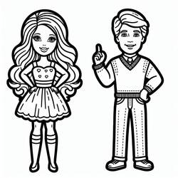 着色页: Barbie和Ken (玩具和游戏) #219784 - 免费可打印着色页
