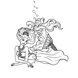 着色页: 美人鱼芭比 - 免费可打印着色页