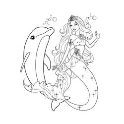 着色页: 美人鱼芭比 (玩具和游戏) #200657 - 免费可打印着色页