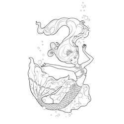 着色页: 美人鱼芭比 (玩具和游戏) #200664 - 免费可打印着色页