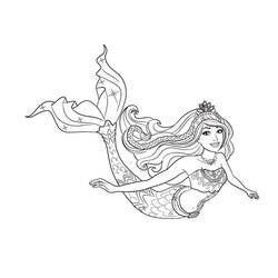 着色页: 美人鱼芭比 (玩具和游戏) #200670 - 免费可打印着色页